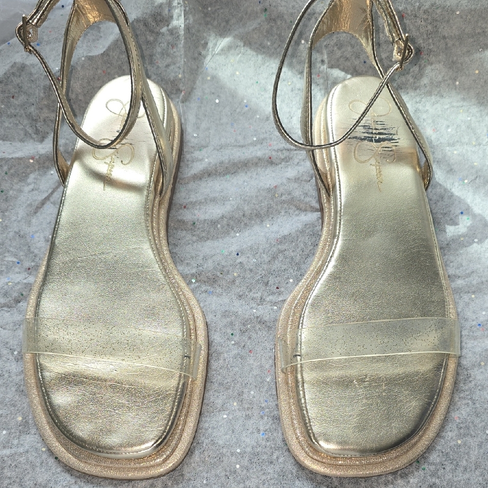 Jessica Simpson Metallic Gold Sandals